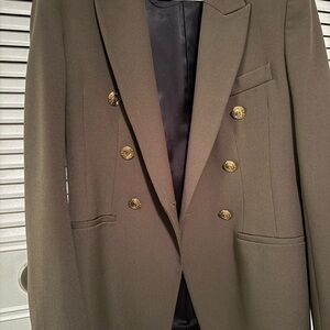 Zara Green Blazer with Gold Accents